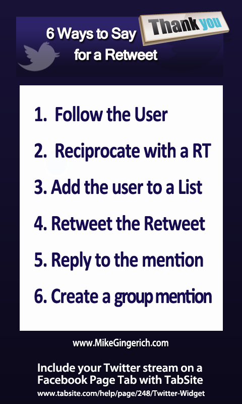6 ways to say thanks for a Retweet!