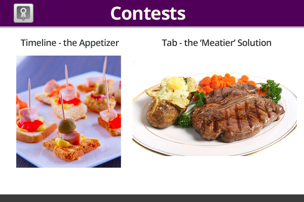 Facebook Timeline Contests and Tab Contests Compared – Appetizer versus Full Meal