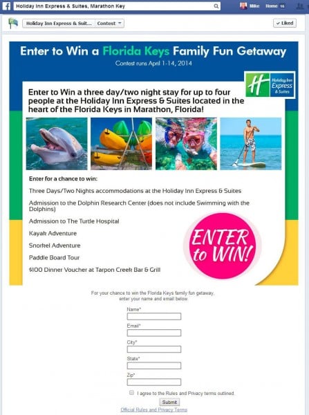 Holiday Inn Express Facebook Contest