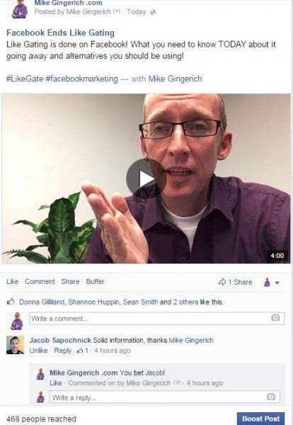 The same video loaded to Facebook had 4x the reach in less than half the same time as the YouTube video share.