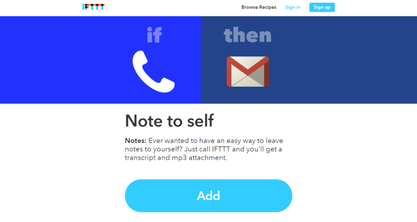 ifttt note to self