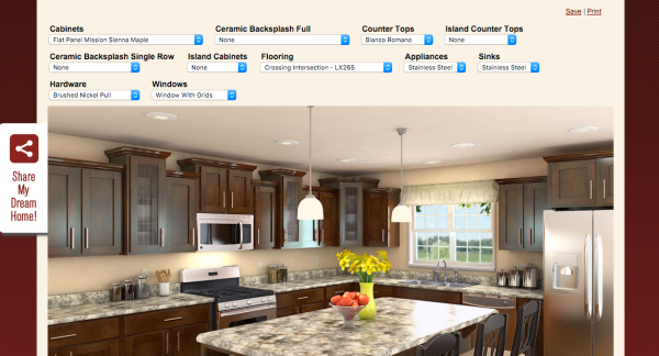 Create your own custom kitchen with this tool! It makes it fun and easy for visitors to make selections and ultimately helps them select you to build their dream home and kitchen!
