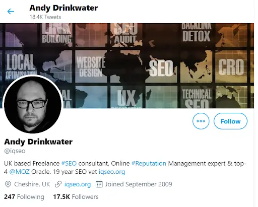 Twitter Andy Drinkwater