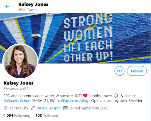 Kelsey Jones Twitter SEO