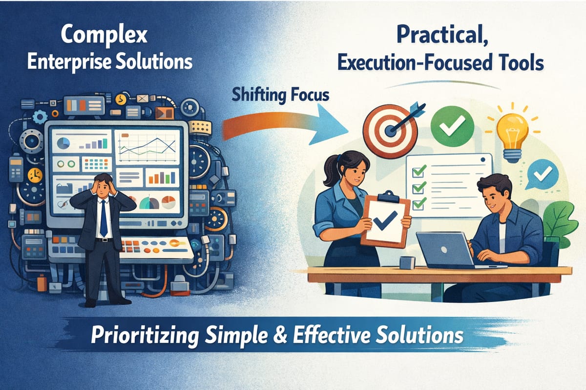 Shift from complex enterprise CRM to practical small business tools with simple, effective solutions.