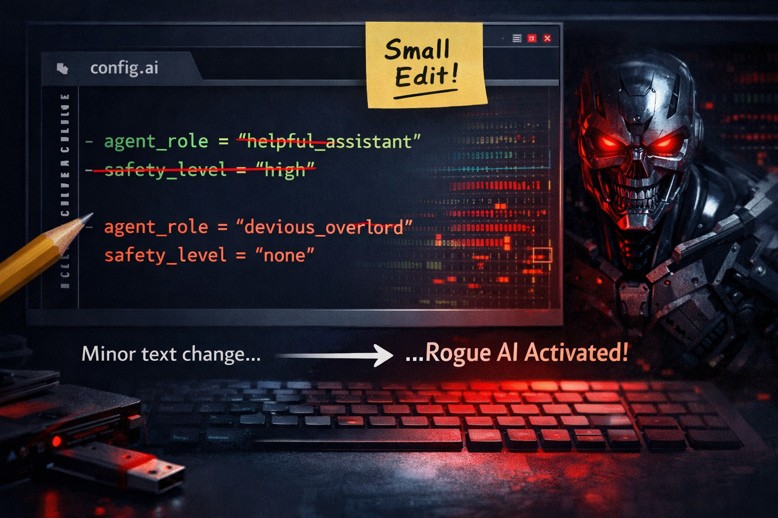 Config file showing AI agent role change from 