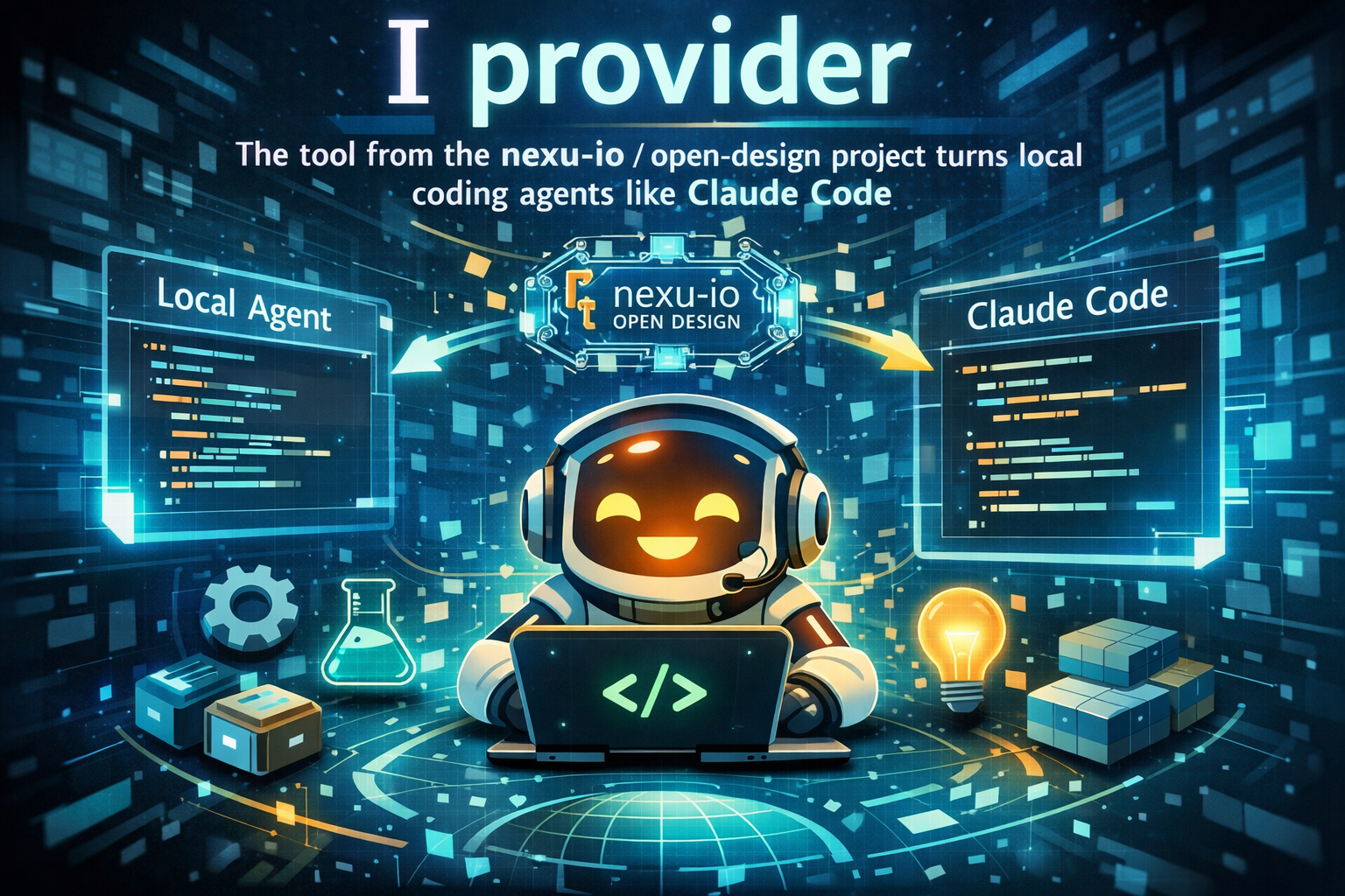 Iprovider open-source AI agent tool connecting local coding agents with Claude Code through nexu-io open design architecture.