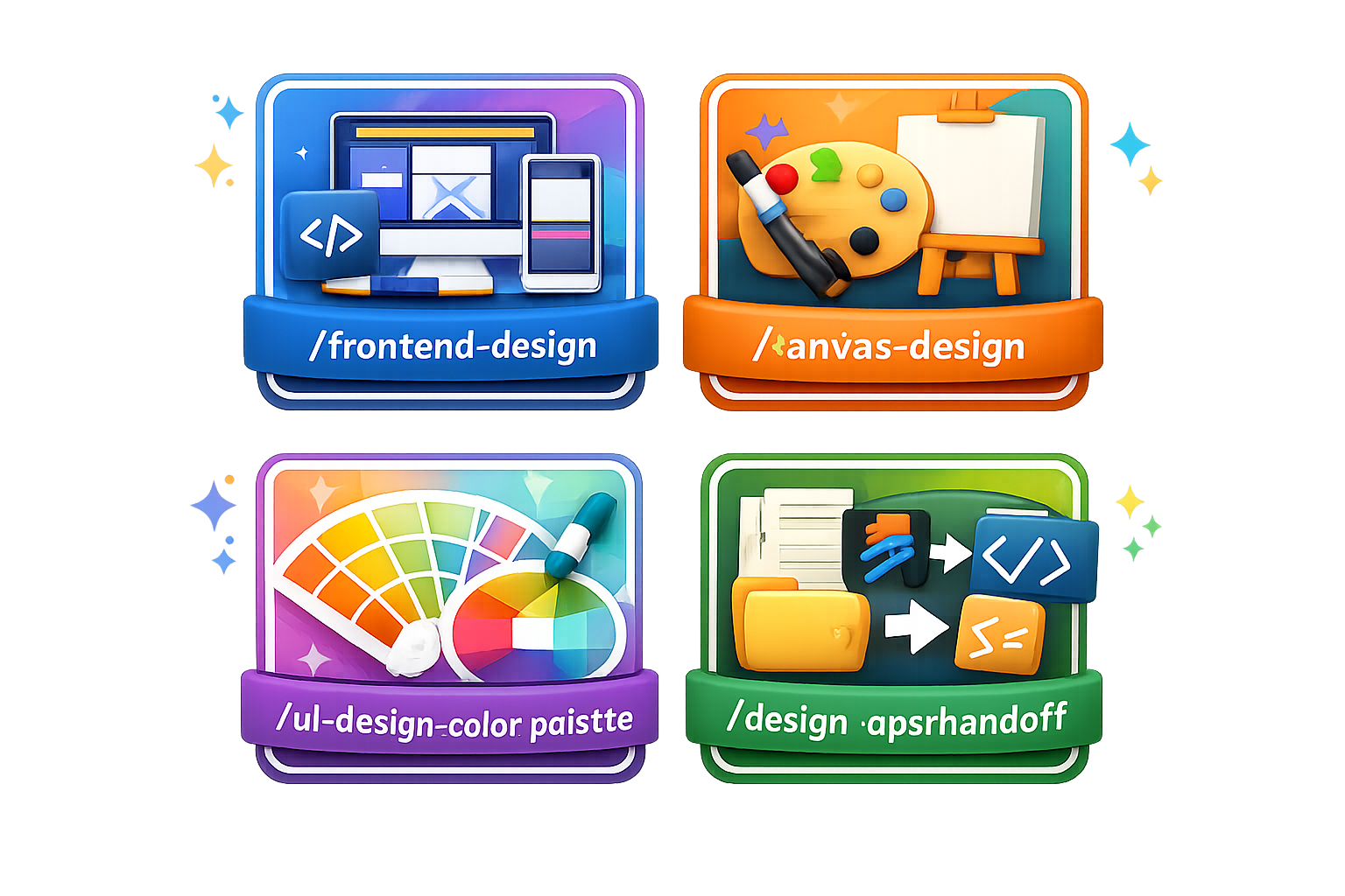 Claude Code design tools: frontend, canvas, color palette, and handoff features for UI mockups and design workflows.