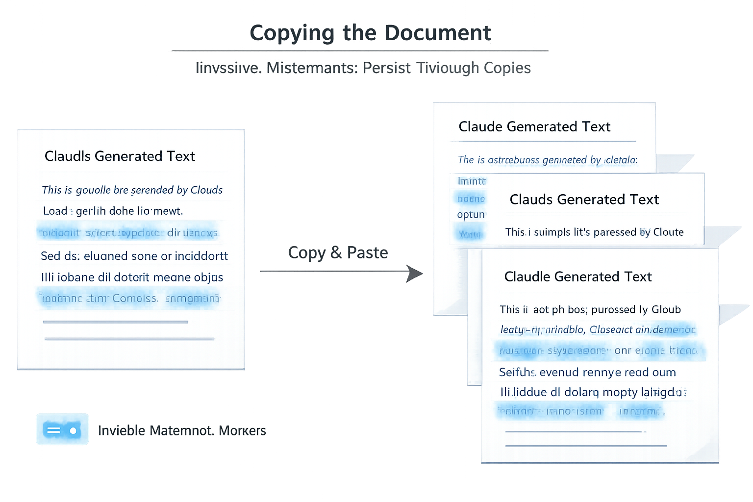 Claude AI text copy and paste demonstration showing generated content transfer between documents via clipboard functionality.