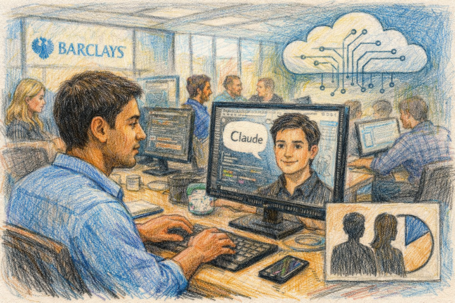 Barclays expands Anthropic Claude; 50% of devs by 2026
